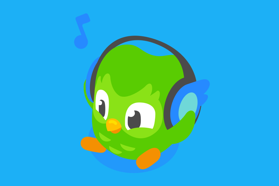 Ilustración de Duo sentado mientras escucha música con sus auriculares